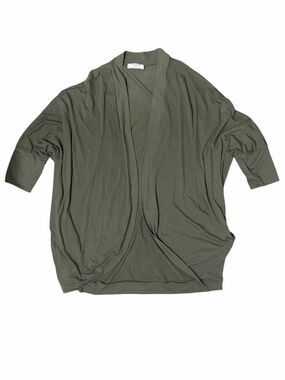 ZENANA Lightweight Olive Draped Open Cardigan with pockets
